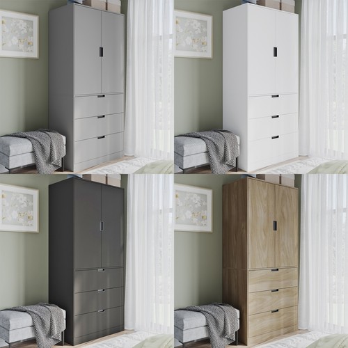 Door modern wardrobe with - door, 3