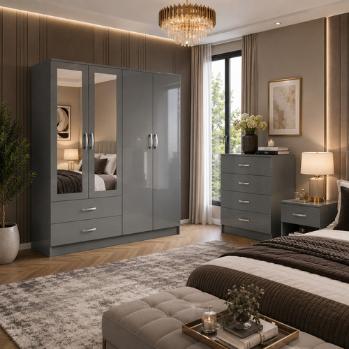 High gloss bedroom furniture - high,